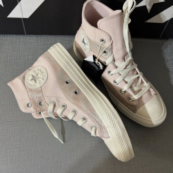 CONVERSE Chuck Taylor All Star Suede & Metallic Canvas High Top Sneaker MSRP$125 - Picture 3 of 16